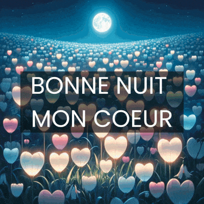 GIF Animé Bonne Nuit Mon Cœur - Nuit Romantique